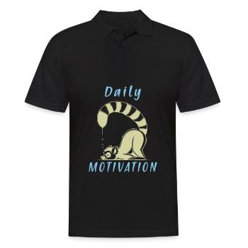 Daily Motivation Lemur - Loafers Tired Sleep - Men's Polo Shirt - black - Front - Kai (181cm)