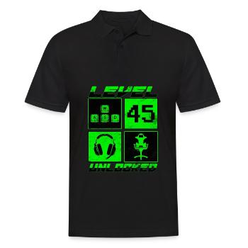 Niveau 45 Débloqué Cadeau d’anniversaire 45 ans - Polo Homme - noir - Devant - Kai (181cm)