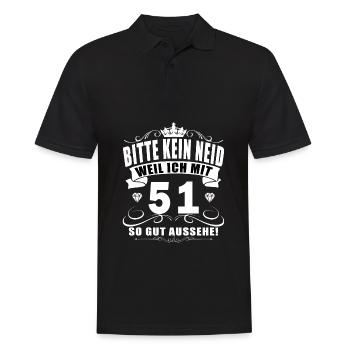 51. Geburtstag 51 Jahre Spruch - Männer Poloshirt - Schwarz - Vorne - Kai (181cm)
