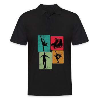 Eiskunstlauf Schlittschuhlauf Eis Figuren Tanz - Männer Poloshirt - Schwarz - Vorne - Kai (181cm)