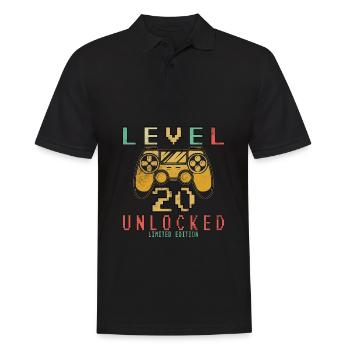 20th Birthday Level 20 unlocked - Men's Polo Shirt - black - Front - Kai (181cm)
