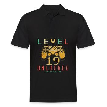 19th Birthday Level 19 unlocked - Men's Polo Shirt - black - Front - Kai (181cm)