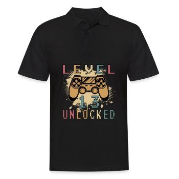 Birthday, Level 13 unlocked gift - Men's Polo Shirt - black - Front - Kai (181cm)