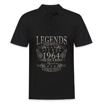60. Geburtstag 60 Jahre Juni 1964 - Männer Poloshirt - Schwarz - Vorne - Kai (181cm)