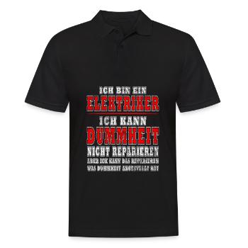 Ich bin ein Elektriker Ich kann Dummheit nicht - Männer Poloshirt - Schwarz - Vorne - Kai (181cm)