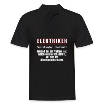 Elektriker Definition Elektroniker - Männer Poloshirt - Schwarz - Vorne - Kai (181cm)