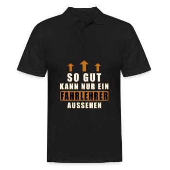 so gut kann nur ein Fahrlehrer aussehen - Männer Poloshirt - Schwarz - Vorne - Kai (181cm)
