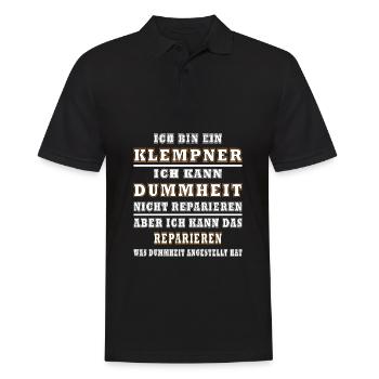 Klempner Dummheit Reparaturen - Männer Poloshirt - Schwarz - Vorne - Kai (181cm)