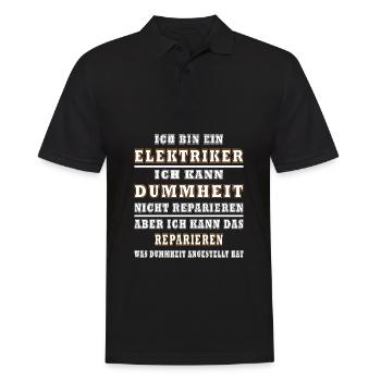 Elektriker Humor Lustiger Spruch Geschenkidee Spaß - Männer Poloshirt - Schwarz - Vorne - Kai (181cm)