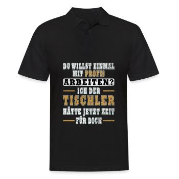 Schreiner, Zimmermann, Tischler, Zimmerer Profi - Männer Poloshirt - Schwarz - Vorne - Kai (181cm)