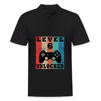 6th Birthday Level 6 Gamer Gift - Men's Polo Shirt - black - Front - Kai (181cm)
