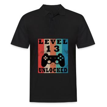 13th Birthday Level 13 Gamer Gift - Men's Polo Shirt - black - Front - Kai (181cm)