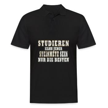 Studieren kann jeder Steinmetz sind die Besten - Männer Poloshirt - Schwarz - Vorne - Kai (181cm)