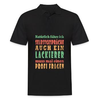 Lustig Selbstgespräche Lackierer Autolackierer - Männer Poloshirt - Schwarz - Vorne - Kai (181cm)