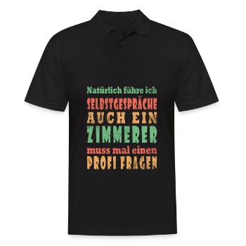 Ich führe Selbstgespräche - Zimmerer Edition - Männer Poloshirt - Schwarz - Vorne - Kai (181cm)