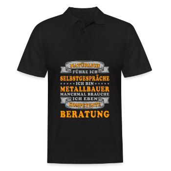 Metallbauer Selbstgespräche Kompetente Humor - Männer Poloshirt - Schwarz - Vorne - Kai (181cm)