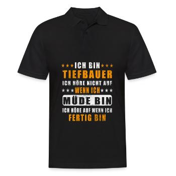 Tiefbauer Straßenbauer Tiefbau Geschenk - Männer Poloshirt - Schwarz - Vorne - Kai (181cm)