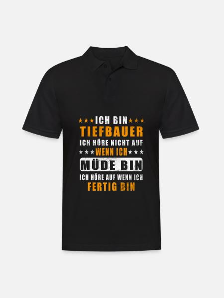 Tiefbauer Straßenbauer Tiefbau Geschenk - Männer Poloshirt - Schwarz