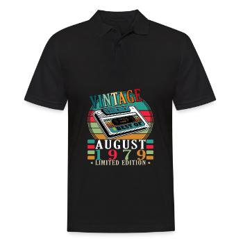 Août 1979 Anniversaire en août 1979 Millésime 1979 - Polo Homme - noir - Devant - Kai (181cm)
