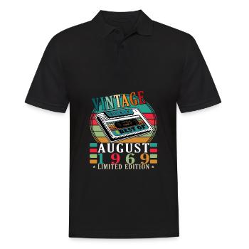 August 1969 Geburtstag im August 1969 Vintage 1969 - Männer Poloshirt - Schwarz - Vorne - Kai (181cm)