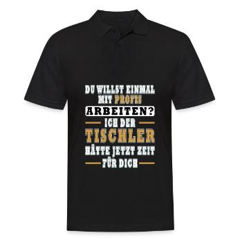 Tischler Schriftzug Premium Tischler Baustelle - Männer Poloshirt - Schwarz - Vorne - Kai (181cm)
