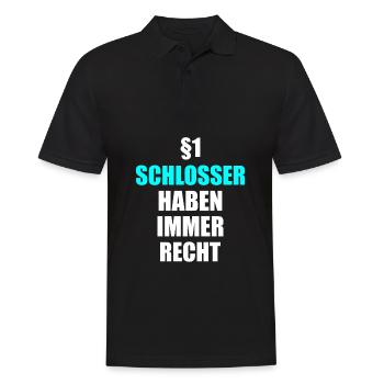 Schlosser Paragraph Ich habe immer Recht - Männer Poloshirt - Schwarz - Vorne - Kai (181cm)