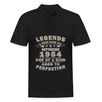 September 1954 Gift built September 1954 - Men's Polo Shirt - black - Front - Kai (181cm)