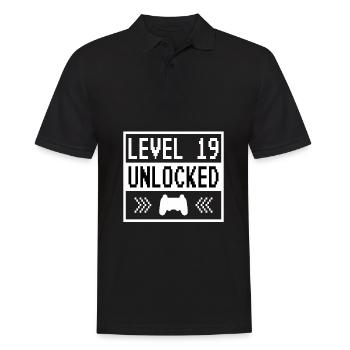 19th Birthday Level 19 unlocked - Men's Polo Shirt - black - Front - Kai (181cm)