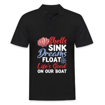 Boat Funny Boots Saying Gift - Men's Polo Shirt - black - Front - Kai (181cm)