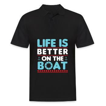 Saison de navigation et d’attente de la saison de navigation - Polo Homme - noir - Devant - Kai (181cm)
