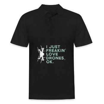 Drone Quadcopter Drones Saying - Men's Polo Shirt - black - Front - Kai (181cm)