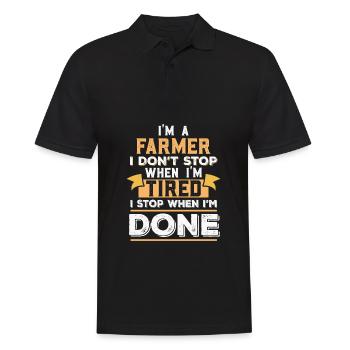Landwirt Landwirte Landwirtschaft Bauer Sprüche - Männer Poloshirt - Schwarz - Vorne - Kai (181cm)