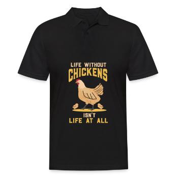 Poulet - Une vie sans poulets - Polo Homme - noir - Devant - Kai (181cm)