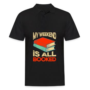 Buch Leser Buchliebhaber Bücher Lesen Geschenk - Männer Poloshirt - Schwarz - Vorne - Kai (181cm)
