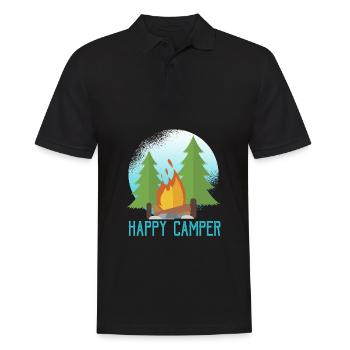 Urlaub Zelt Zelten Spruch - Männer Poloshirt - Schwarz - Vorne - Kai (181cm)