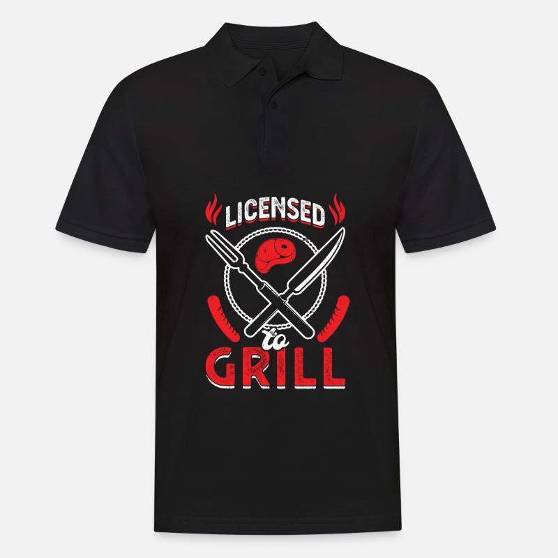 Licensed for grilling - Men's Polo Shirt - black