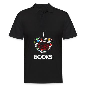 Book lovers Reading makes you strong Bookworm Books - Men's Polo Shirt - black - Front - Kai (181cm)