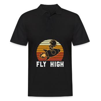 Astronaut in Space - Astronaut Motif for Kids - Men's Polo Shirt - black - Front - Kai (181cm)