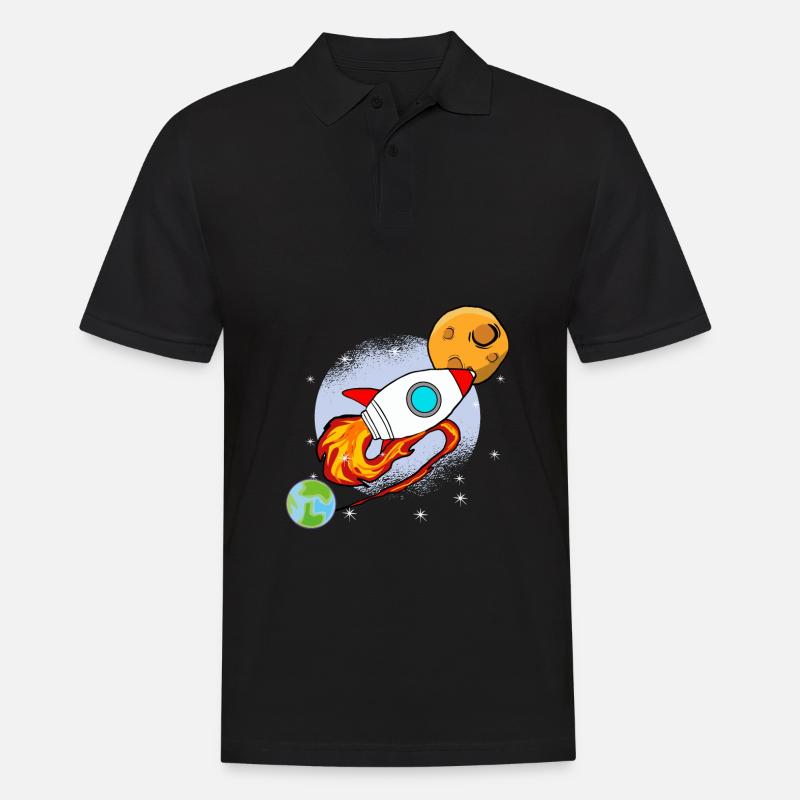 VOYAGE DANS L’ESPACE - Polo Homme - noir