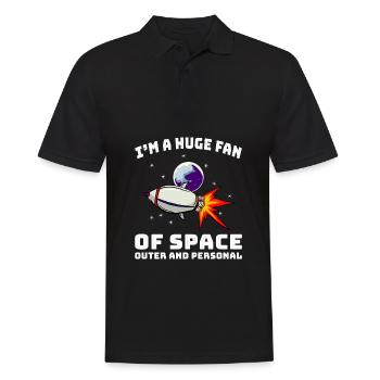 Astronaut in Space - Astronaut Motif for Kids - Men's Polo Shirt - black - Front - Kai (181cm)
