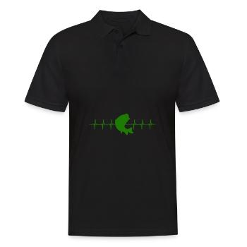 Battement de cœur pour le sandre et les poissons prédateurs Pêche sportive - Polo Homme - noir - Devant - Kai (181cm)