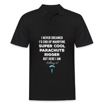 Lustiger Fallschirmspringer Spruch Skydiving - Männer Poloshirt - Schwarz - Vorne - Kai (181cm)
