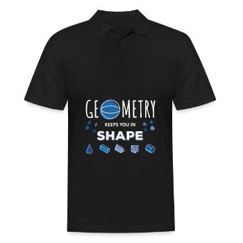 Geometrie Spruch - Männer Poloshirt - Schwarz - Vorne - Kai (181cm)