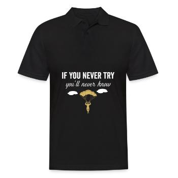 Retro Parachute Skydiving Skydiving - Men's Polo Shirt - black - Front - Kai (181cm)
