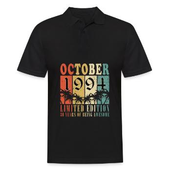 Born October 1994 | Birthday October 1994 - Men's Polo Shirt - black - Front - Kai (181cm)
