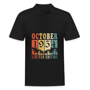 Born in October 1954 | Birthday October 1954 - Men's Polo Shirt - black - Front - Kai (181cm)