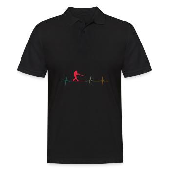 Baseball Baseball Battement de cœur - Polo Homme - noir - Devant - Kai (181cm)