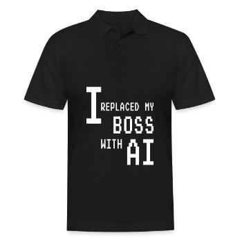 AI Artificial Intelligence Funny Nerd Saying - Men's Polo Shirt - black - Front - Kai (181cm)