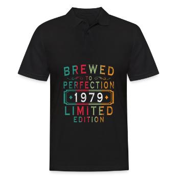 45 ans Anniversaire Millésime 1979 - Polo Homme - noir - Devant - Kai (181cm)