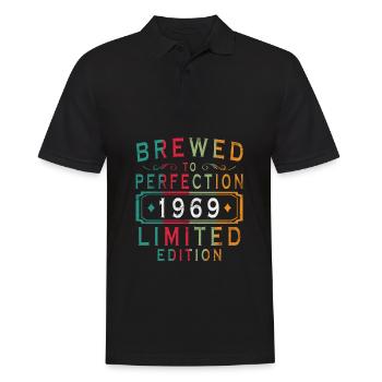 55 ans anniversaire millésime 1969 - Polo Homme - noir - Devant - Kai (181cm)